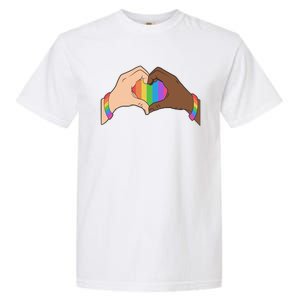 LGBT Pride Love Heart Hands Garment-Dyed Heavyweight T-Shirt