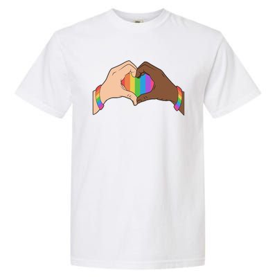 LGBT Pride Love Heart Hands Garment-Dyed Heavyweight T-Shirt