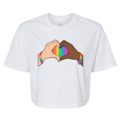 LGBT Pride Love Heart Hands Bella+Canvas Jersey Crop Tee