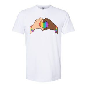 LGBT Pride Love Heart Hands Softstyle CVC T-Shirt