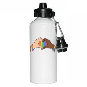 LGBT Pride Love Heart Hands Aluminum Water Bottle 