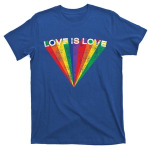 Lgbtq Pride Love Is Love Rainbow Stripe Gay Teen Adult Gift Meaningful Gift T-Shirt