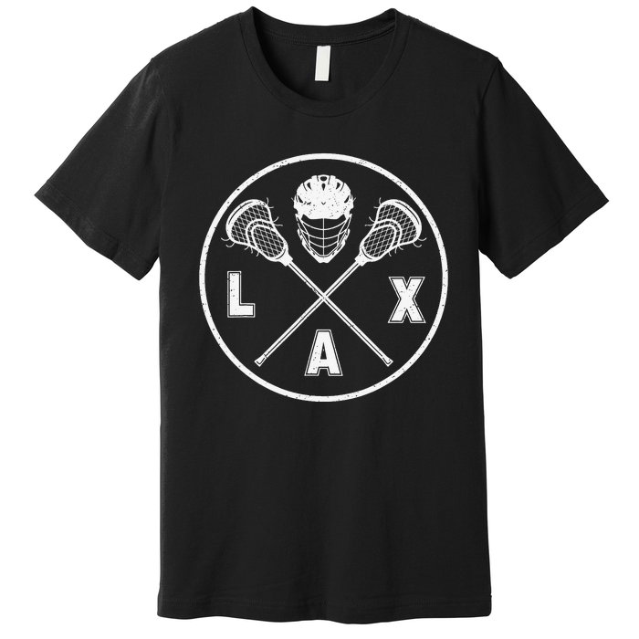 LAX Player Lacrosse Lacrosse Logo Lacrosse Lovers Premium T-Shirt