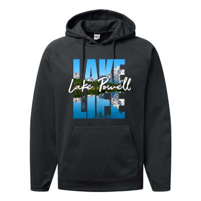 Lake Powell Lakes Lake Life Kayaking Camping Kayak Basin Great Gift Performance Fleece Hoodie