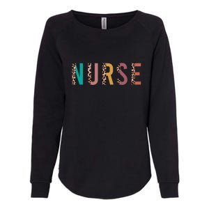 Leopard Print Letters Home Health Nurse Rn Nursing S Gift Womens California Wash Sweatshirt