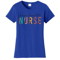 Leopard Print Letters Home Health Nurse Rn Nursing S Gift Women's T-Shirt