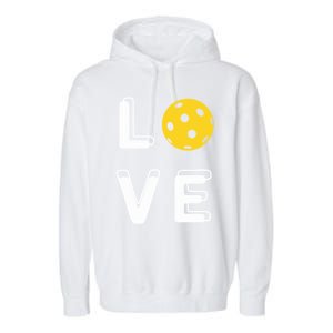 Love Pickleball (Meaningful Gift) Garment-Dyed Fleece Hoodie