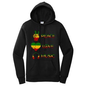 Love Peace Music Rasta Reggae Rastafari Roots Reggae Pride Women's Pullover Hoodie