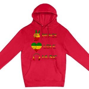 Love Peace Music Rasta Reggae Rastafari Roots Reggae Pride Premium Pullover Hoodie