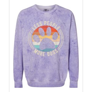 Less People More Dogs Funny Humorous Dog Lovers Colorblast Crewneck Sweatshirt