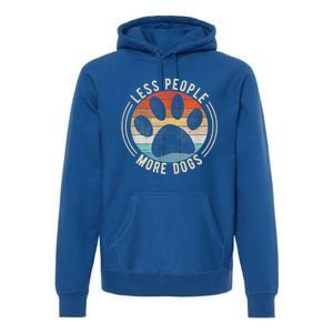 Less People More Dogs Funny Humorous Dog Lovers Premium Hoodie