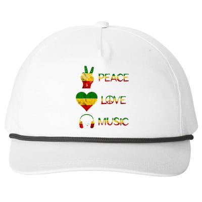 Love Peace Music Rasta Reggae Rastafari Roots Reggae Pride Snapback Five-Panel Rope Hat