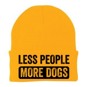 Less People More Dogs Funny Humorous Dog Lovers Knit Cap Winter Beanie