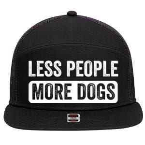 Less People More Dogs Funny Humorous Dog Lovers 7 Panel Mesh Trucker Snapback Hat