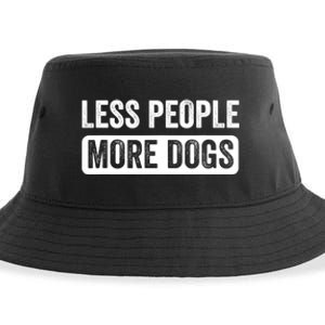 Less People More Dogs Funny Humorous Dog Lovers Sustainable Bucket Hat