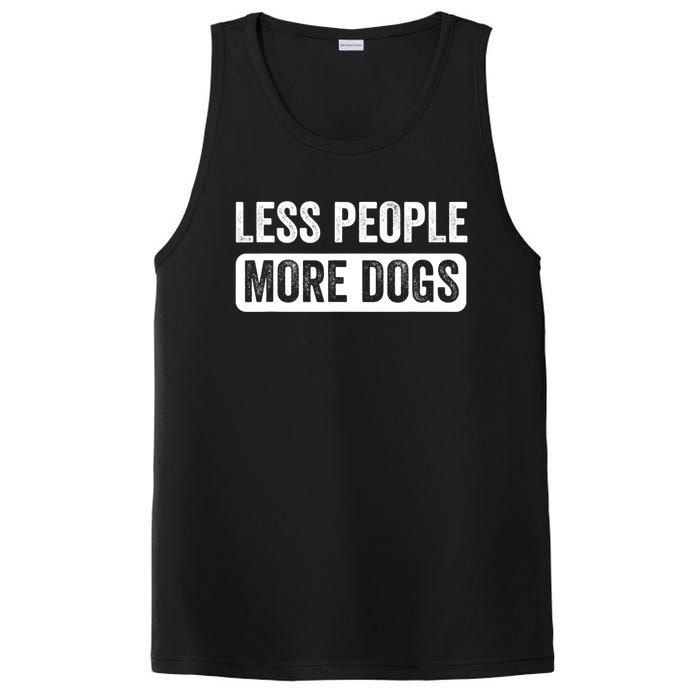 Less People More Dogs Funny Humorous Dog Lovers PosiCharge Competitor Tank