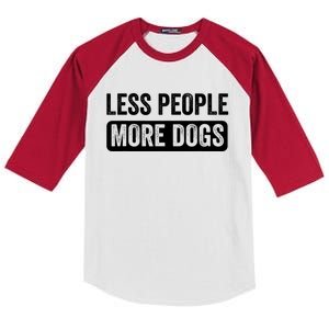 Less People More Dogs Funny Humorous Dog Lovers Kids Colorblock Raglan Jersey