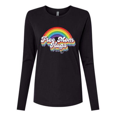 LGBT Pride Month Free Mom Hugs Rainbow Heart LGBT Flag Womens Cotton Relaxed Long Sleeve T-Shirt