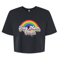 LGBT Pride Month Free Mom Hugs Rainbow Heart LGBT Flag Bella+Canvas Jersey Crop Tee