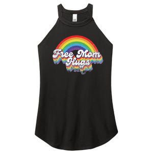 LGBT Pride Month Free Mom Hugs Rainbow Heart LGBT Flag Women's Perfect Tri Rocker Tank