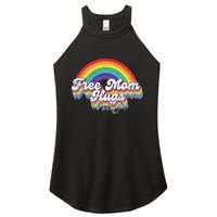 LGBT Pride Month Free Mom Hugs Rainbow Heart LGBT Flag Women's Perfect Tri Rocker Tank