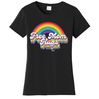 LGBT Pride Month Free Mom Hugs Rainbow Heart LGBT Flag Women's T-Shirt