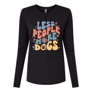 Less People More Dogs Womens Cotton Relaxed Long Sleeve T-Shirt