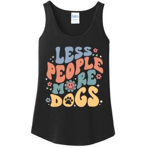 Less People More Dogs Ladies Essential Tank