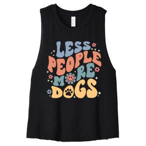 Less People More Dogs Women's Racerback Cropped Tank