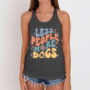 Less People More Dogs Women's Knotted Racerback Tank