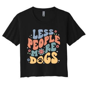 Less People More Dogs Women's Crop Top Tee