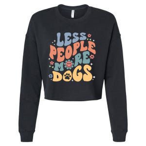 Less People More Dogs Cropped Pullover Crew