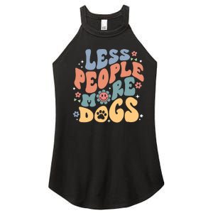 Less People More Dogs Women's Perfect Tri Rocker Tank