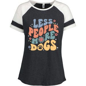 Less People More Dogs Enza Ladies Jersey Colorblock Tee