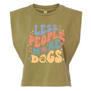 Less People More Dogs Garment-Dyed Women's Muscle Tee