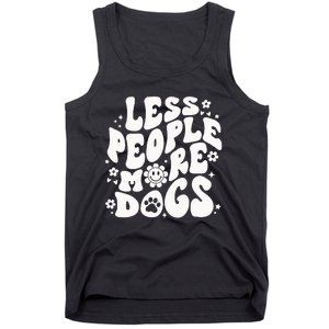 Less People More Dogs Black Tank Top