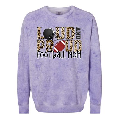 Loud Proud Moms Football Leopard Print Cheetah Pattern Meaningful Gift Colorblast Crewneck Sweatshirt