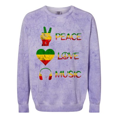 Love Peace Music Rasta Reggae Rastafari Roots Reggae Pride Colorblast Crewneck Sweatshirt