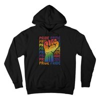 LGBT Pride Month Support With Rainbow Flag Fist Hoodie