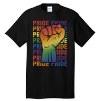 LGBT Pride Month Support With Rainbow Flag Fist Tall T-Shirt