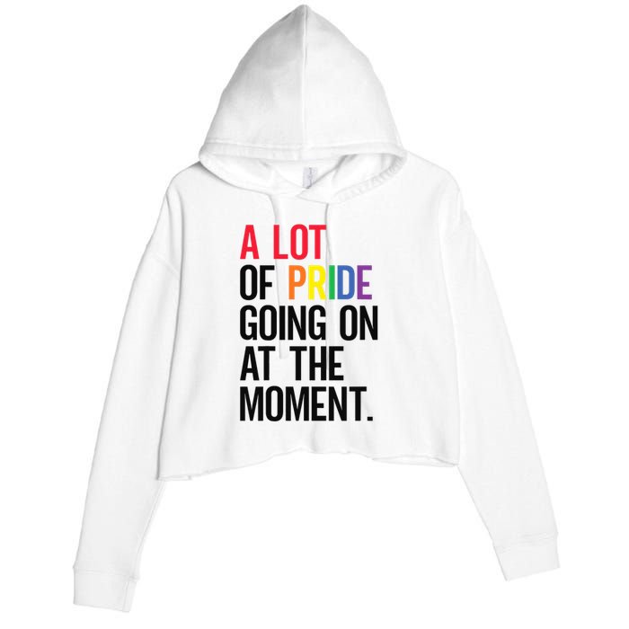 Lgbt Pride Month Funny A Lot Of Pride Going On At Moment Crop Fleece Hoodie