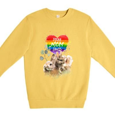 Lgbt Pride Mama Rabbit Bunny Free Mom Hugs Mothers Day Gift Premium Crewneck Sweatshirt