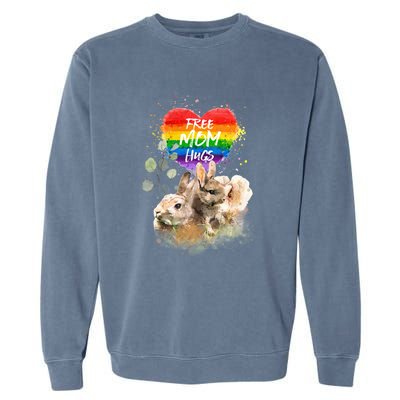 Lgbt Pride Mama Rabbit Bunny Free Mom Hugs Mothers Day Gift Garment-Dyed Sweatshirt