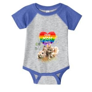 Lgbt Pride Mama Rabbit Bunny Free Mom Hugs Mothers Day Gift Infant Baby Jersey Bodysuit