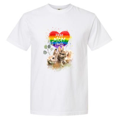 Lgbt Pride Mama Rabbit Bunny Free Mom Hugs Mothers Day Gift Garment-Dyed Heavyweight T-Shirt