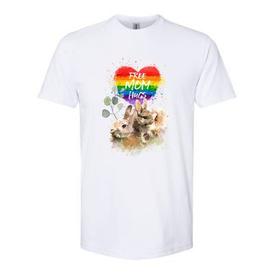 Lgbt Pride Mama Rabbit Bunny Free Mom Hugs Mothers Day Gift Softstyle CVC T-Shirt