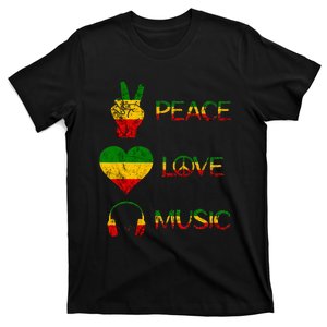 Love Peace Music Rasta Reggae Rastafari Roots Reggae Pride T-Shirt