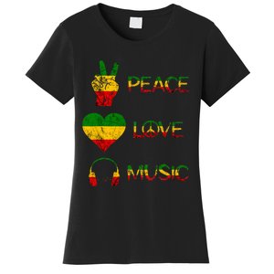 Love Peace Music Rasta Reggae Rastafari Roots Reggae Pride Women's T-Shirt