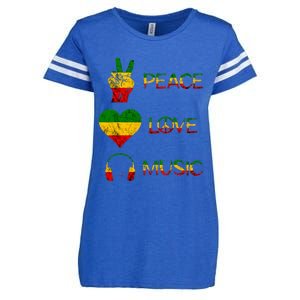 Love Peace Music Rasta Reggae Rastafari Roots Reggae Pride Enza Ladies Jersey Football T-Shirt