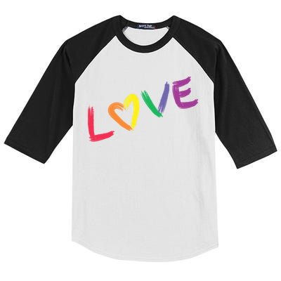 Love Pride Month Rainbow Kids Colorblock Raglan Jersey